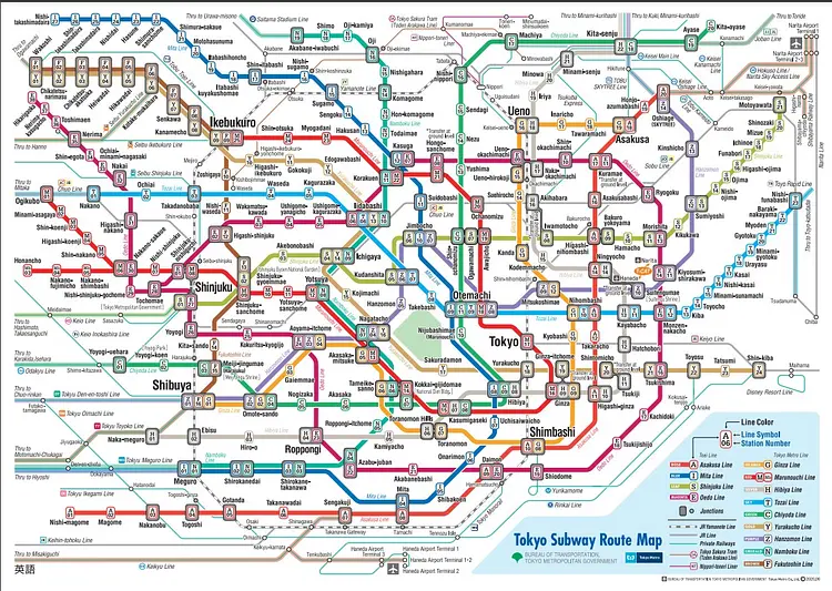Tokyo subway map